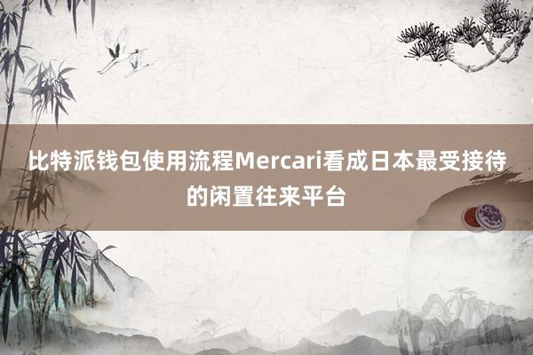 比特派钱包使用流程Mercari看成日本最受接待的闲置往来平台